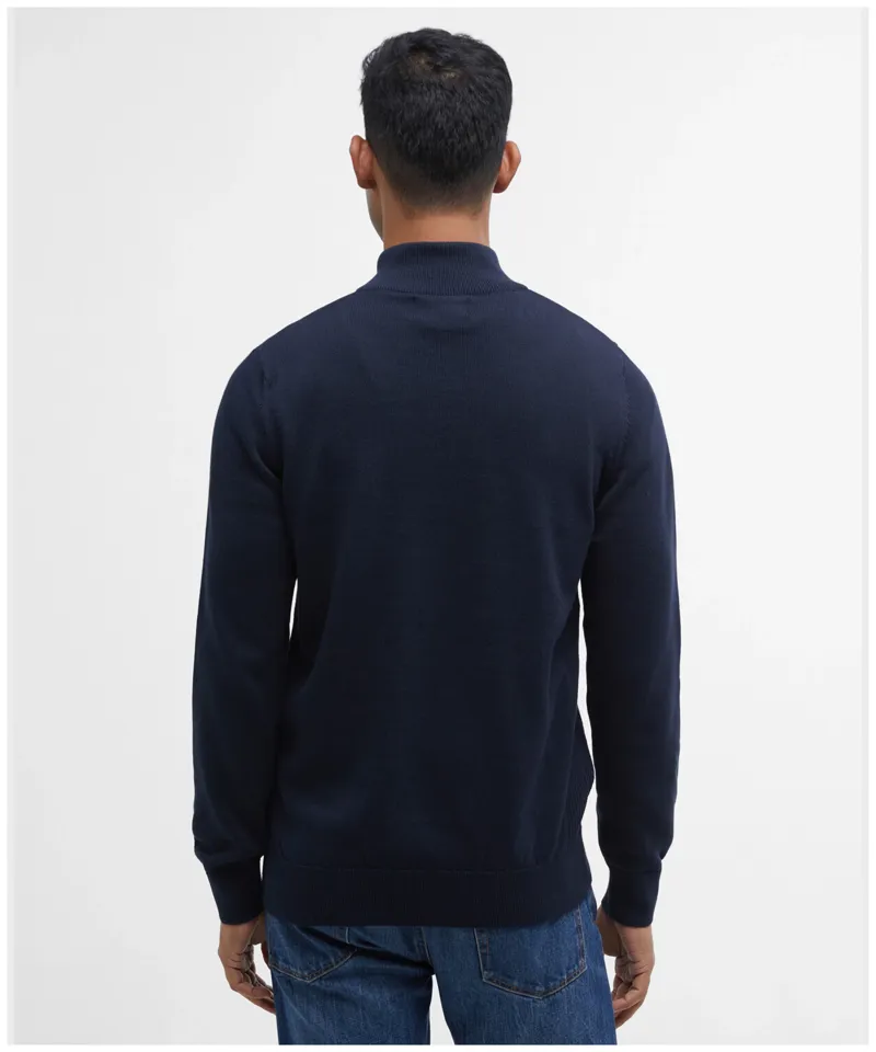 Barbour Men's Cotton Half Zip Knitted Jumper - Navy-2