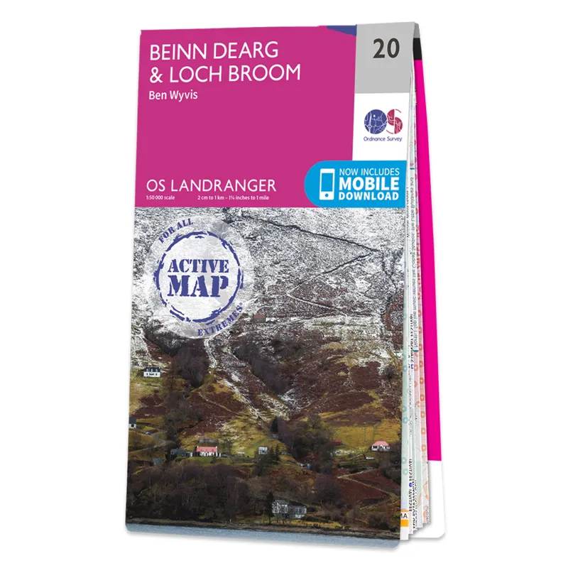 Ordnance Survey Landranger Active 20 Beinn Dearg and Loch Broom Weatherproof