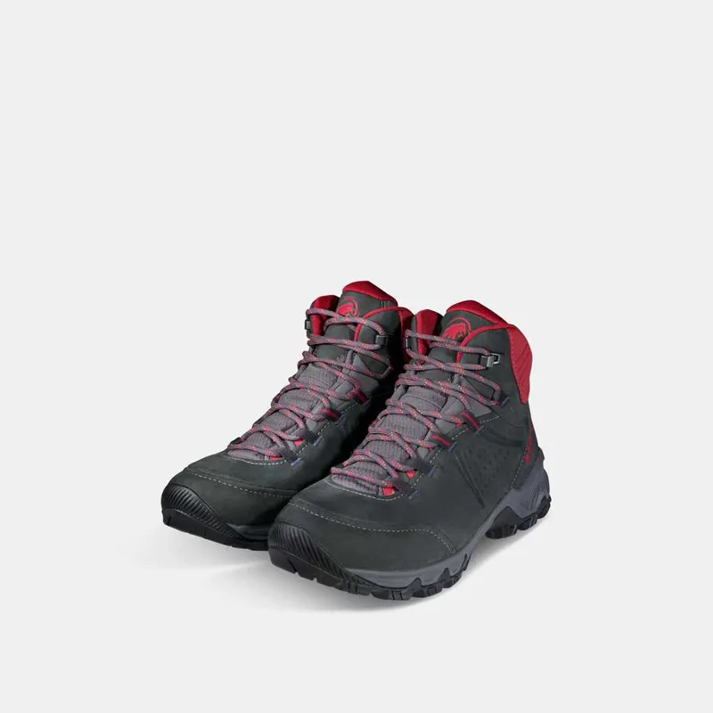 Mammut Women's Nova IV Mid GTX Hiking Shoes in Black/Blood Red-5
