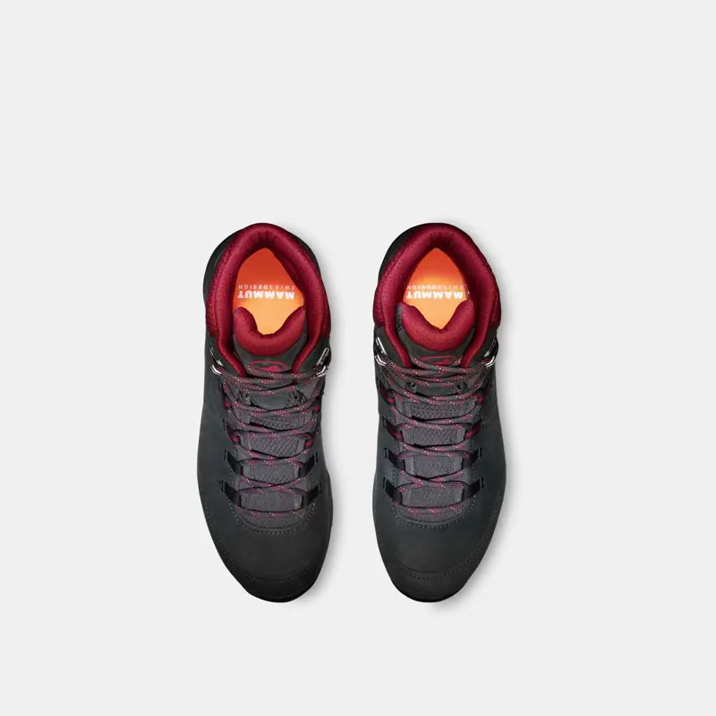 Mammut Women's Nova IV Mid GTX Hiking Shoes in Black/Blood Red-3