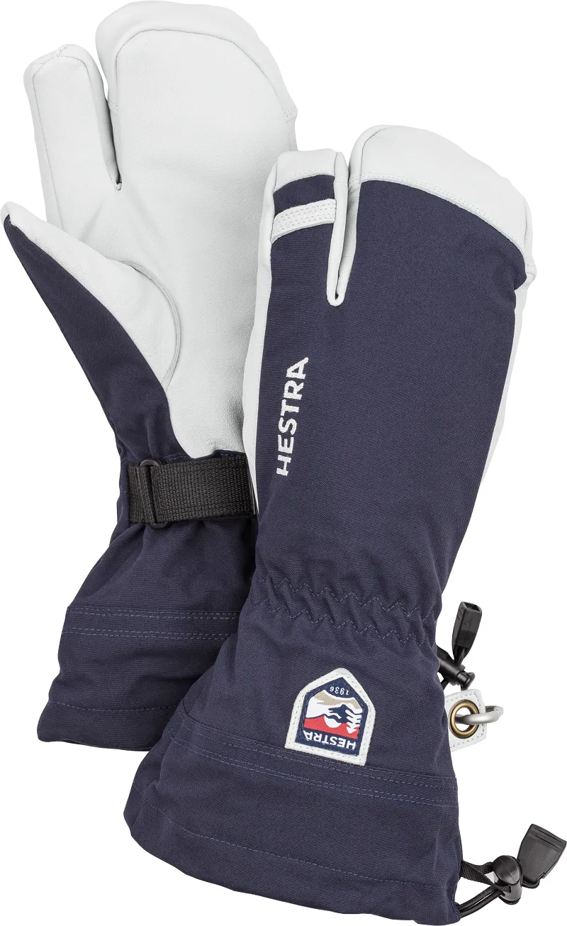 Hestra Army Leather Heli Ski  3 Finger Glove Navy