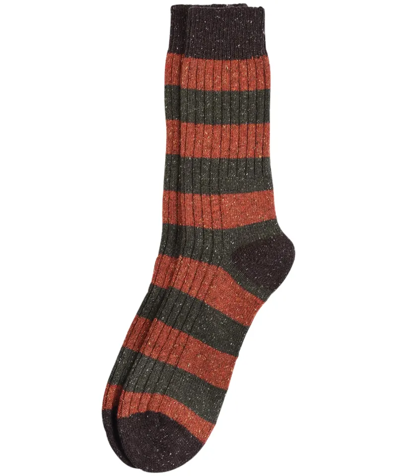 Barbour Men's Houghton Stripe Socks - Burnt Orange-1