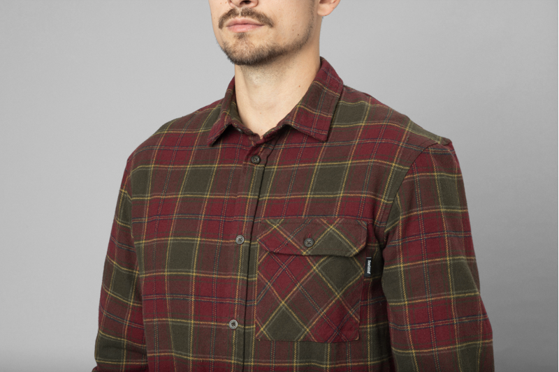 Seeland Men's Glen Flannel Shirt Red Forest Check-6