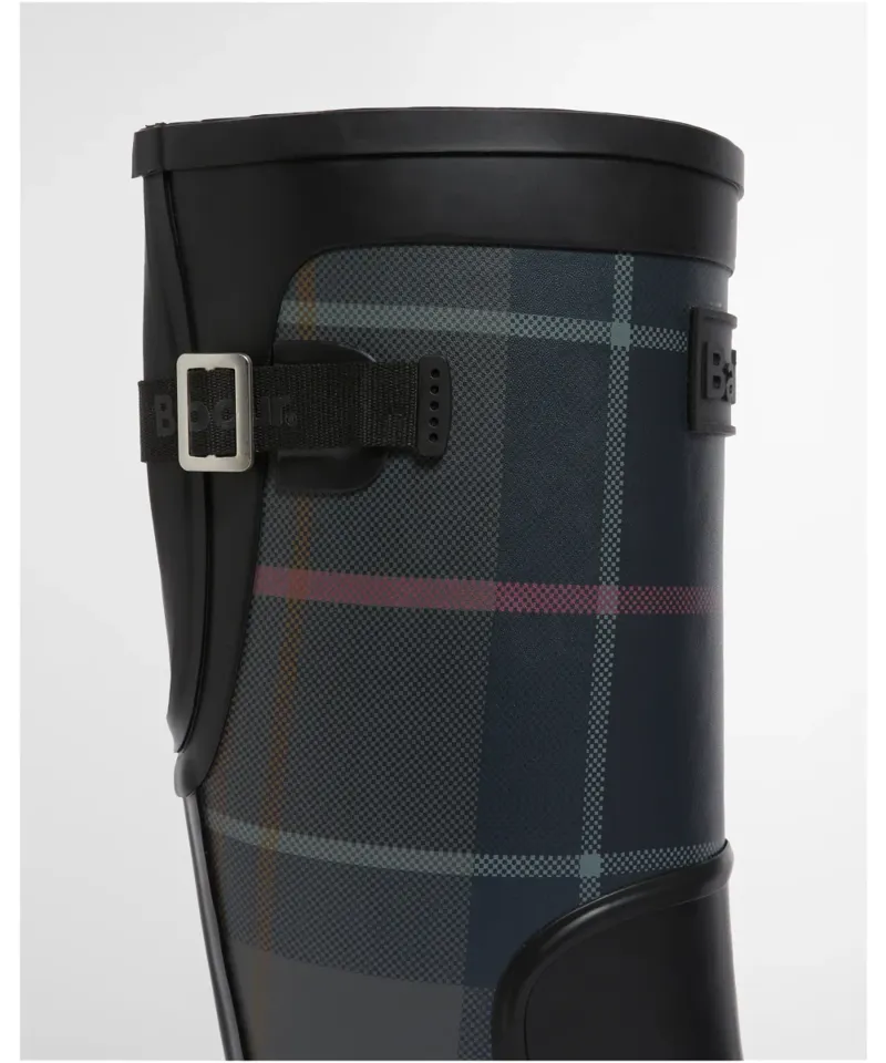 Barbour Women's Dena Tall Wellingtons - Black/Shadow Tartan-2