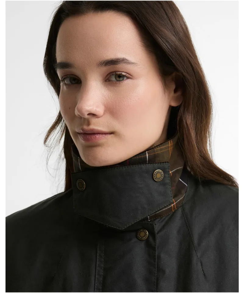 Barbour Women's Modern Border Wax Jacket - Sage/Classic-4