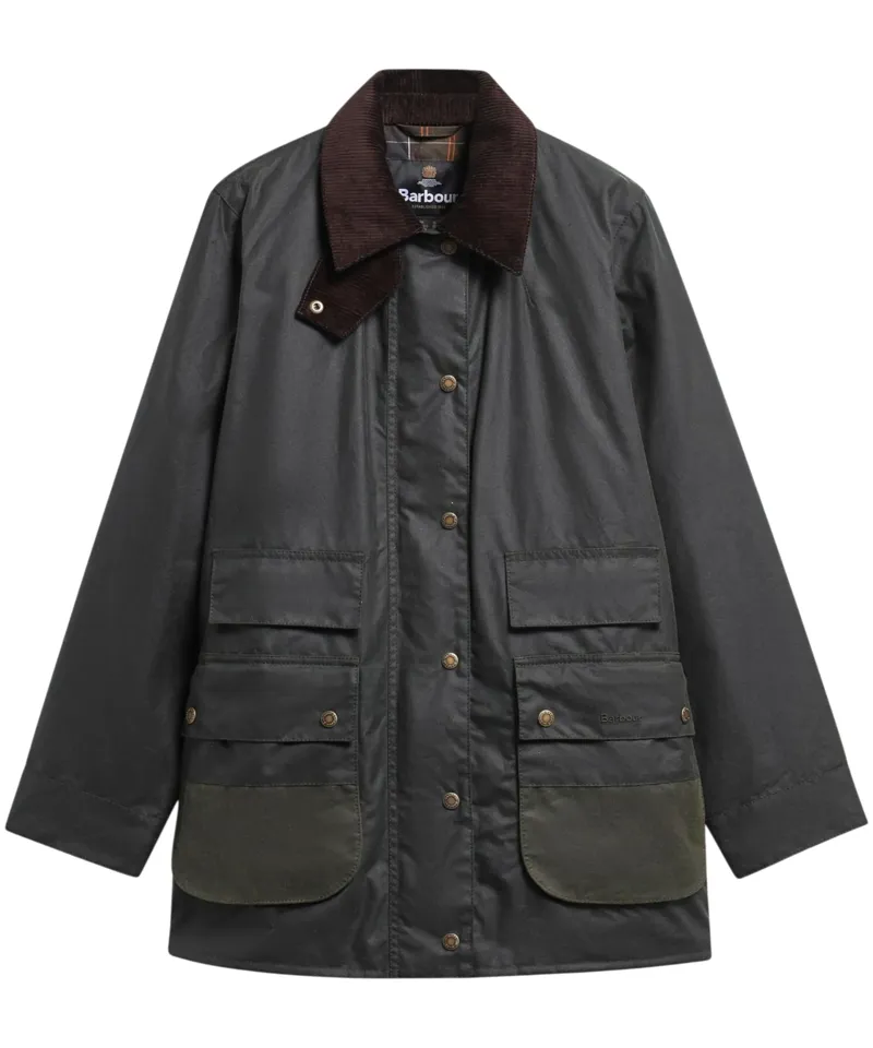 Barbour Women's Modern Border Wax Jacket - Sage/Classic