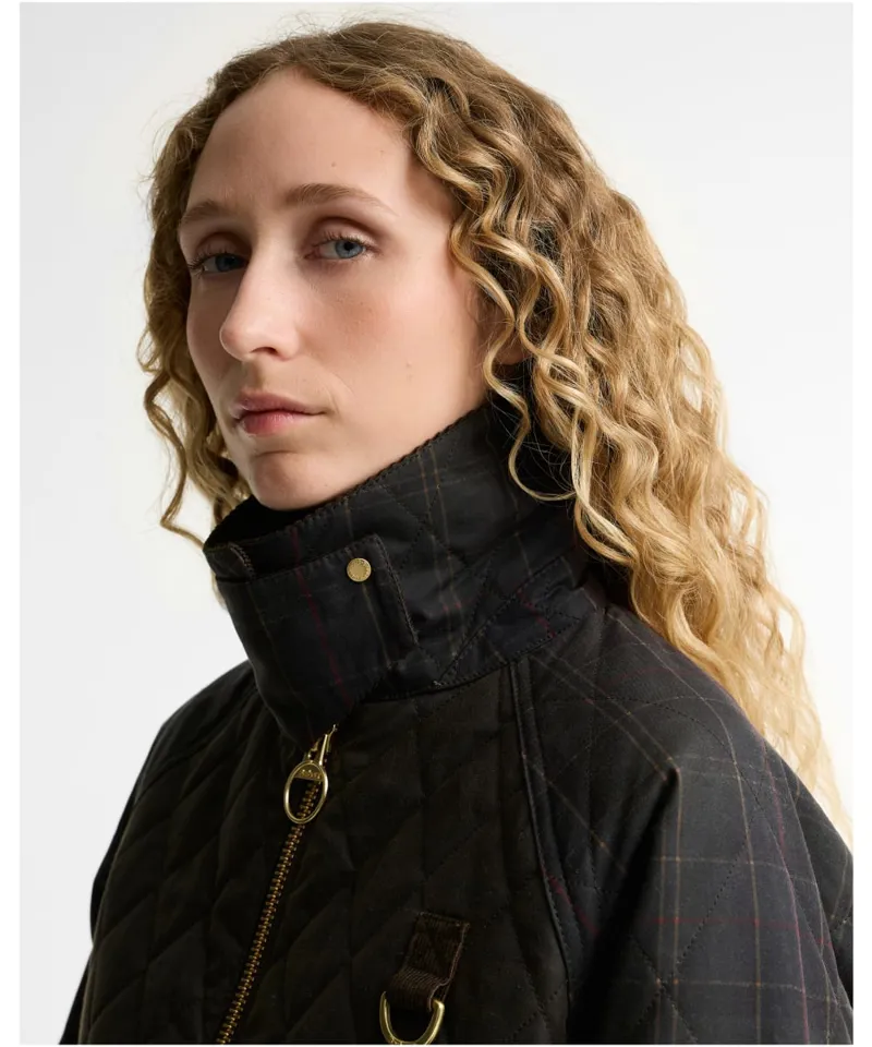 Barbour Women's Tartan Reimagined Icons Tartan Quilted Spey Wax Jacket - Olive/Classic-3