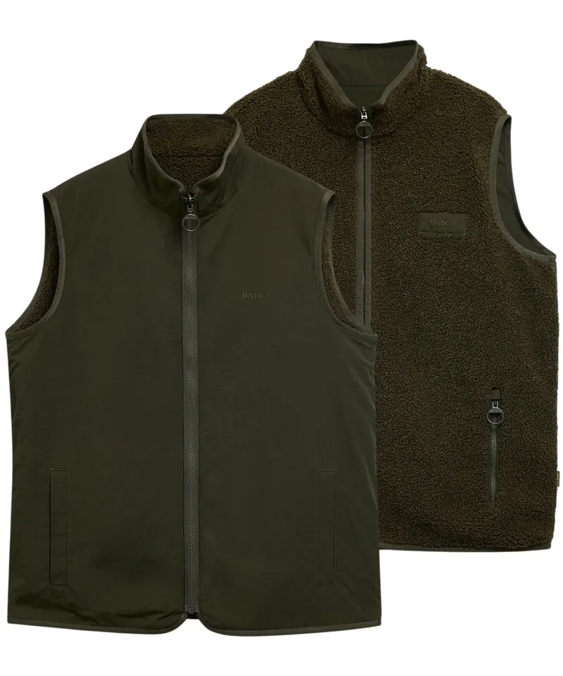 Barbour Men's Reversible Fleece Gilet - Sage 
