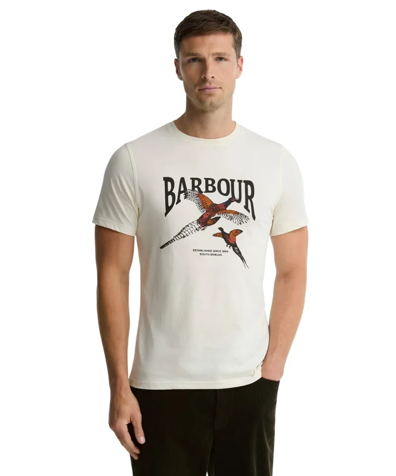 Barbour Men's Pheasant Graphic Tailored T-Shirt - Whisper White-1