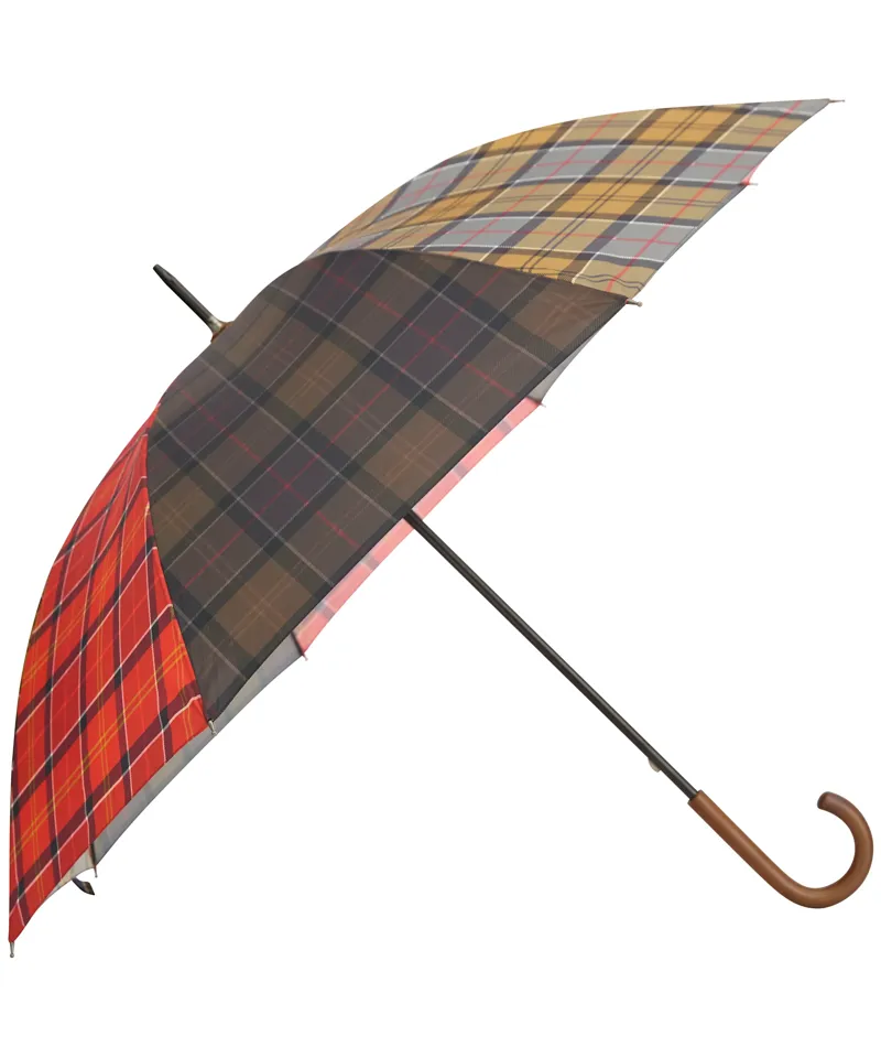 Barbour Mixed Tartan Full Length Umbrella - Dress/Cardinal/Dk Shadow Classic