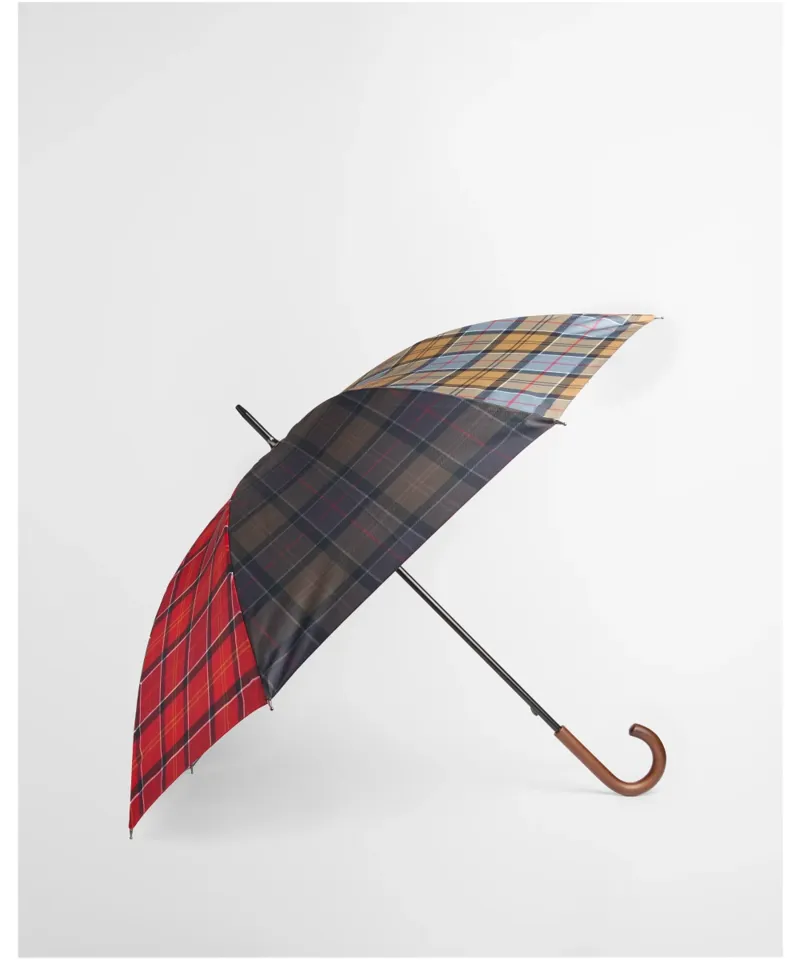 Barbour Mixed Tartan Full Length Umbrella - Dress/Cardinal/Dk Shadow Classic-1