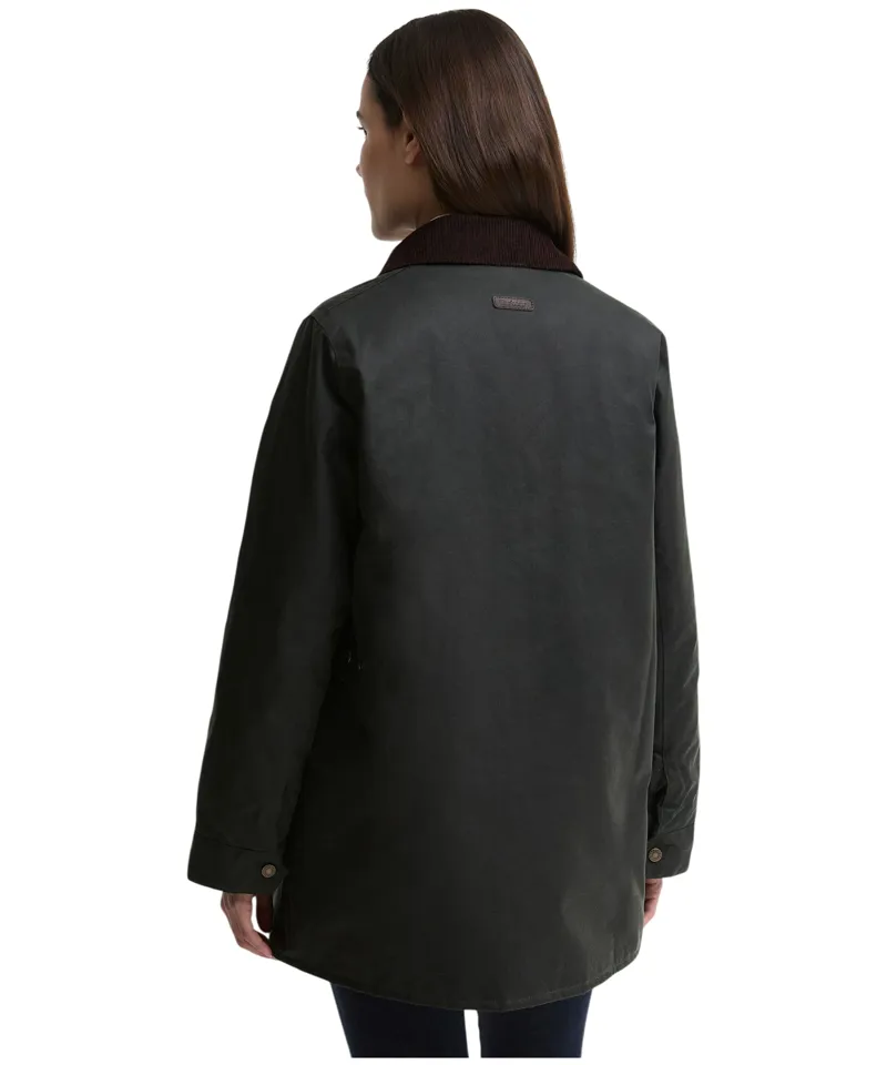 Barbour Women's Modern Border Wax Jacket - Sage/Classic-2