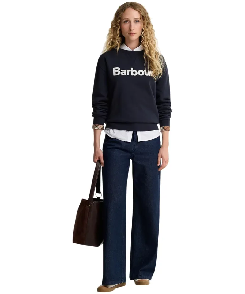 Barbour Hartland Crew Sweatshirt - Dark Navy-3