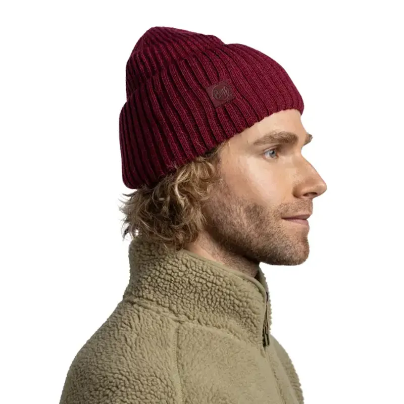 Buff Knitted Beanie Rutger Adult Garnet-1