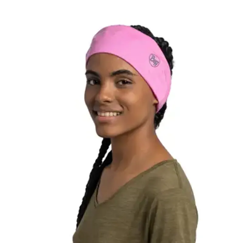 Buff Merino Lightweight Headband - Solid Fluor Fuchsia-1