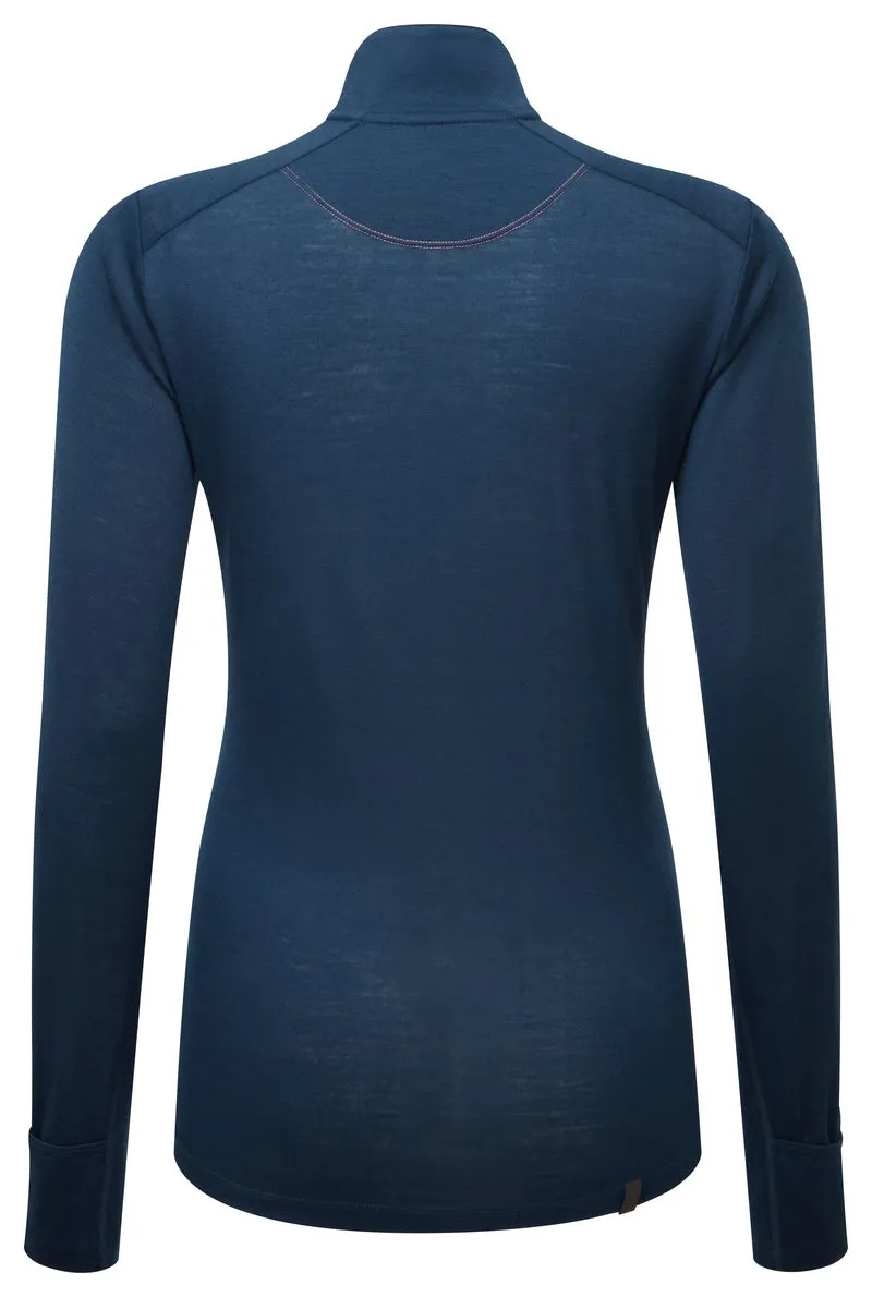 Ronhill Women's Tech Merino 1/2 Zip Dark Navy/Dusty Tulip-5