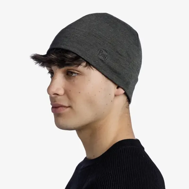 Buff Merino Midweight Beanie Solid Bark-2