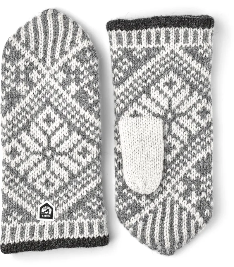Hestra Nordic Wool Mitt Grey/Off White