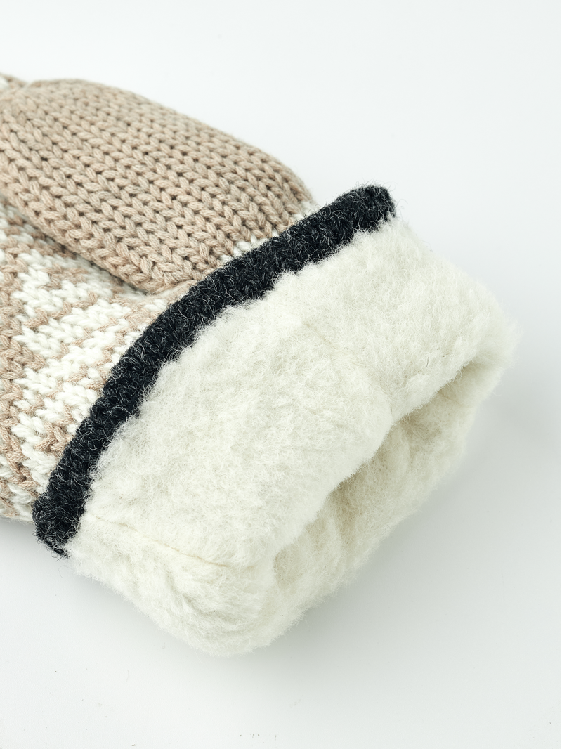 Hestra Nordic Wool Mitt Beige/Offwhite-3