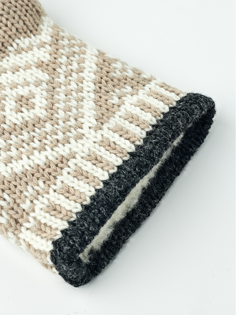 Hestra Nordic Wool Mitt Beige/Offwhite-2
