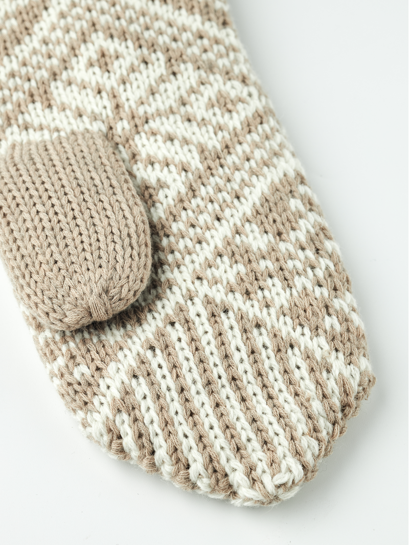 Hestra Nordic Wool Mitt Beige/Offwhite-1