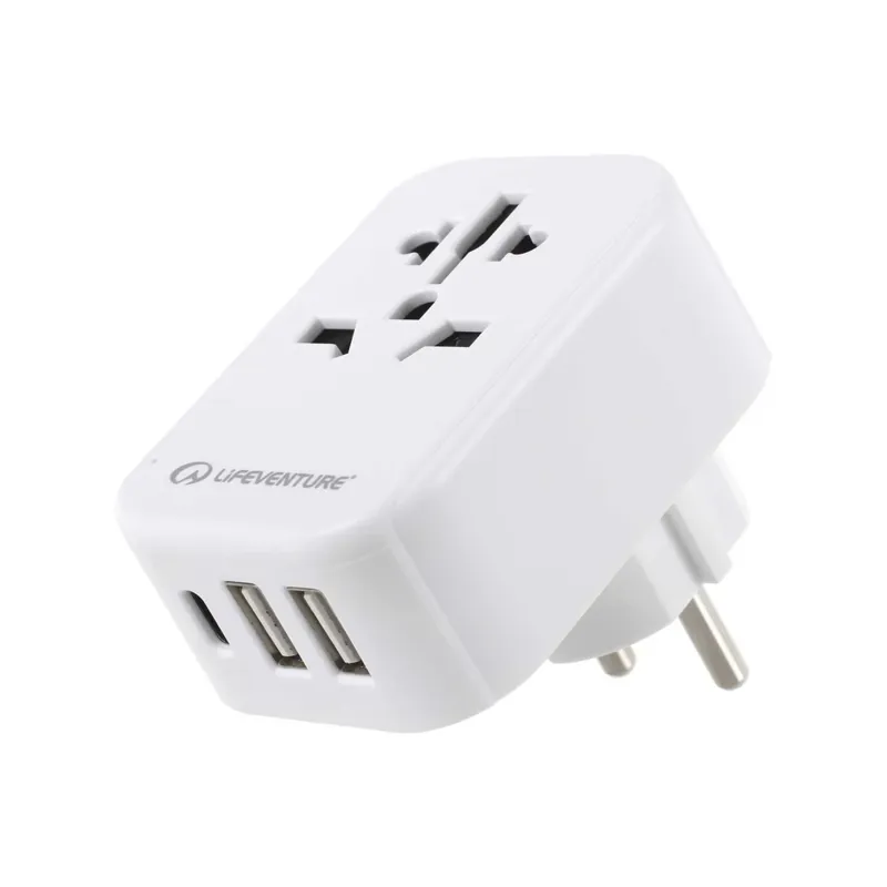 LifeAdventure European Travel Adaptor with USB + USB C