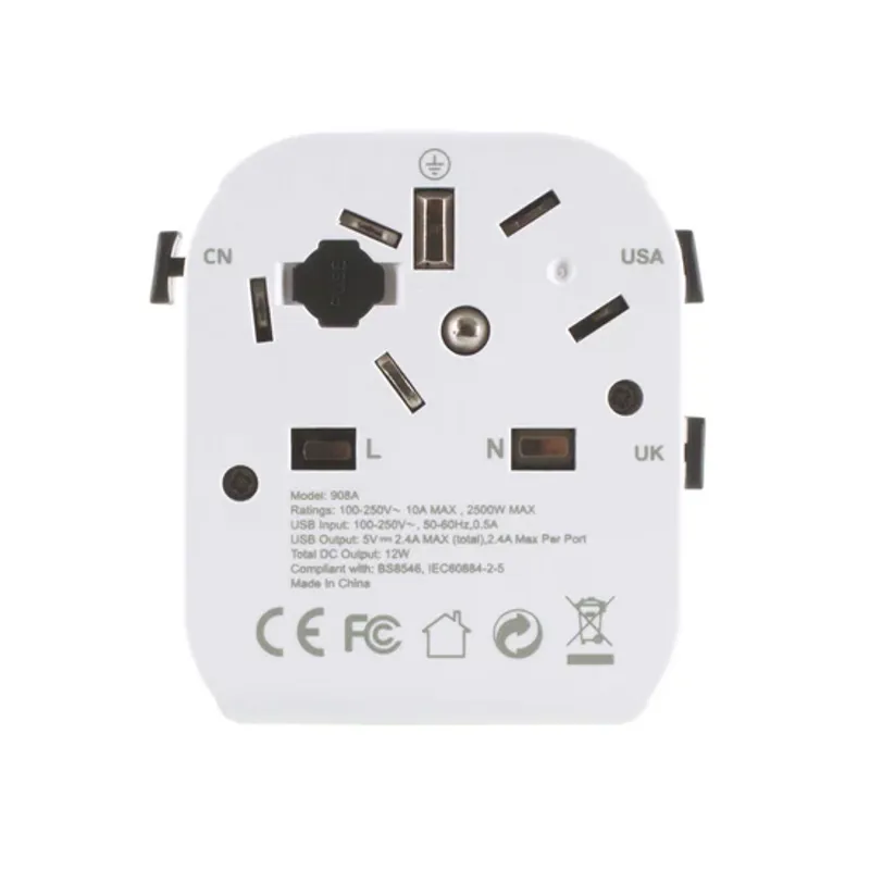 Lifeadventure UK to World Travel Adaptor with USB-2