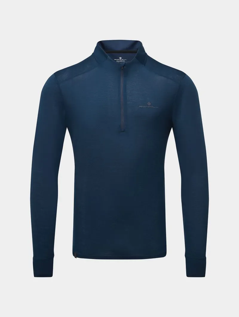 Ronhill Men's Tech Merino 1/2 Zip Dark Navy/Oxide-3