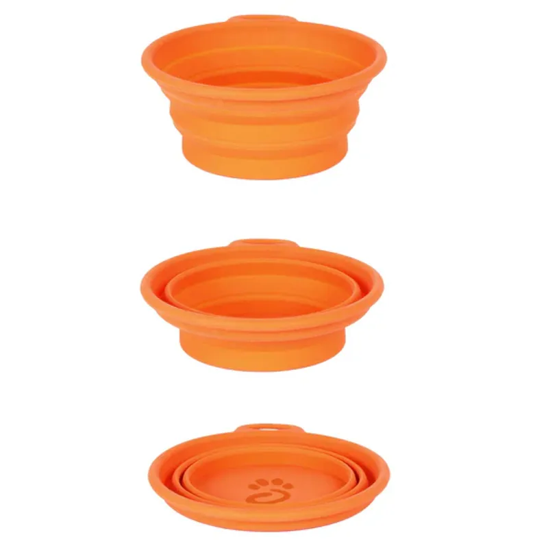 Collapsible Silicone Dog Bowl Orange-2