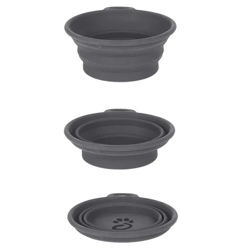 Collapsible Silicone Dog Bowl Grey-2