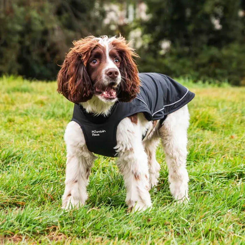 Fleece-lined Dog Raincoat Black-1