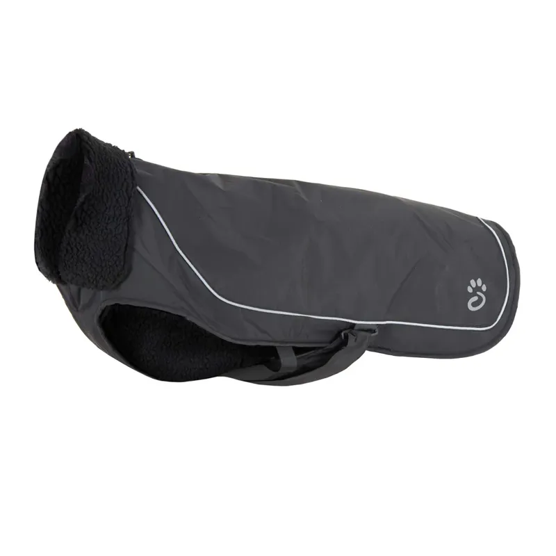 Fleece-lined Dog Raincoat Black