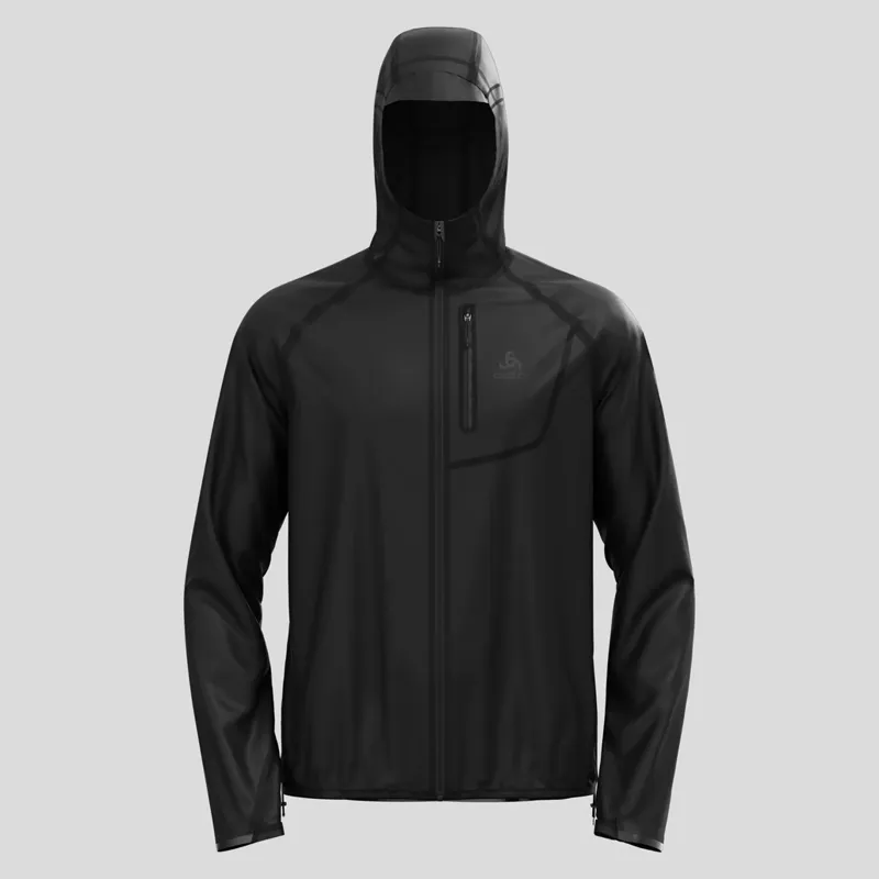 Odlo Men's Zeroweight Dual Dry Performance Knit Waterproof Jacket Black-1