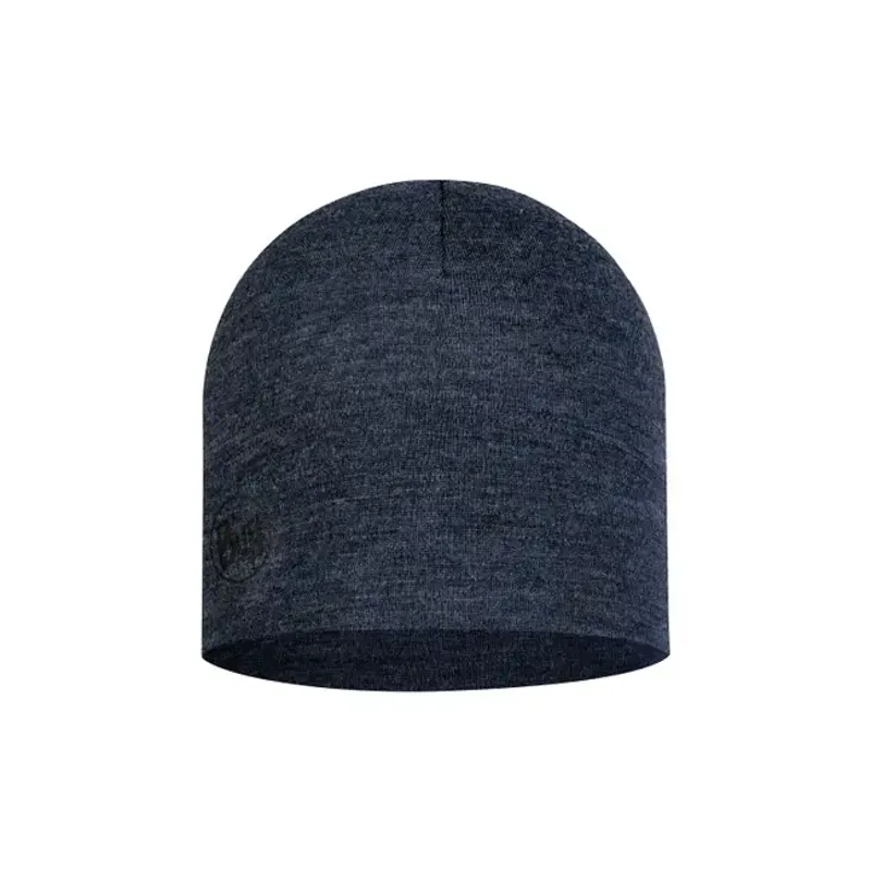 Buff Merino Midweight Beanie Melange Night Blue