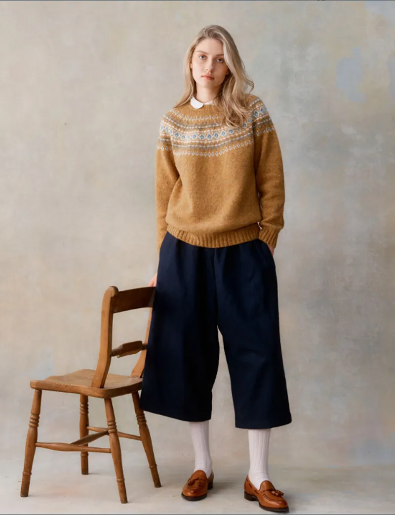 Harley of Scotland Fair Isle Yoke Sweater Barra