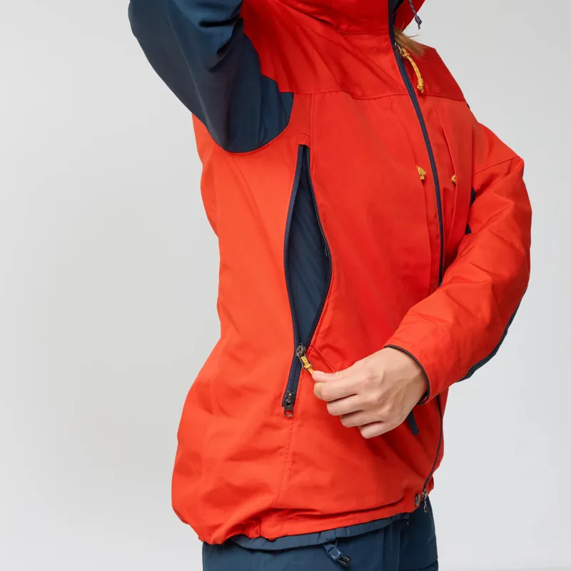 Fjallraven W's Bergtagen G-1000 Jacket Flame Orange-Mountain Blue-3