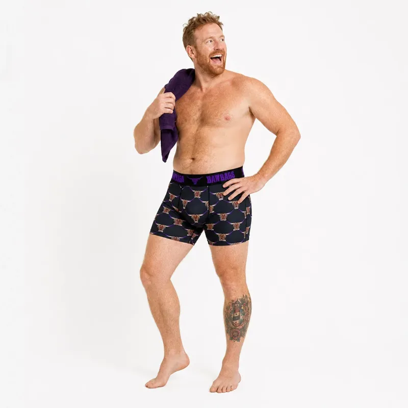BawBags Men's Cool De Sacs Highland Cow Technical Boxer Shorts-1