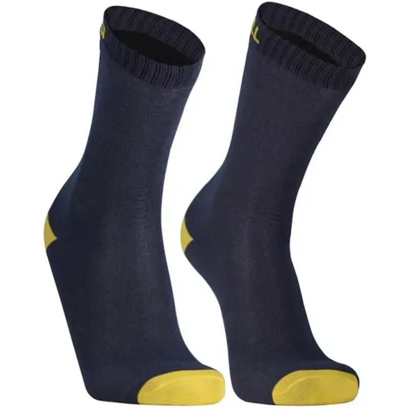 DexShell Ultra Thin Crew Socks - Navy/Lime