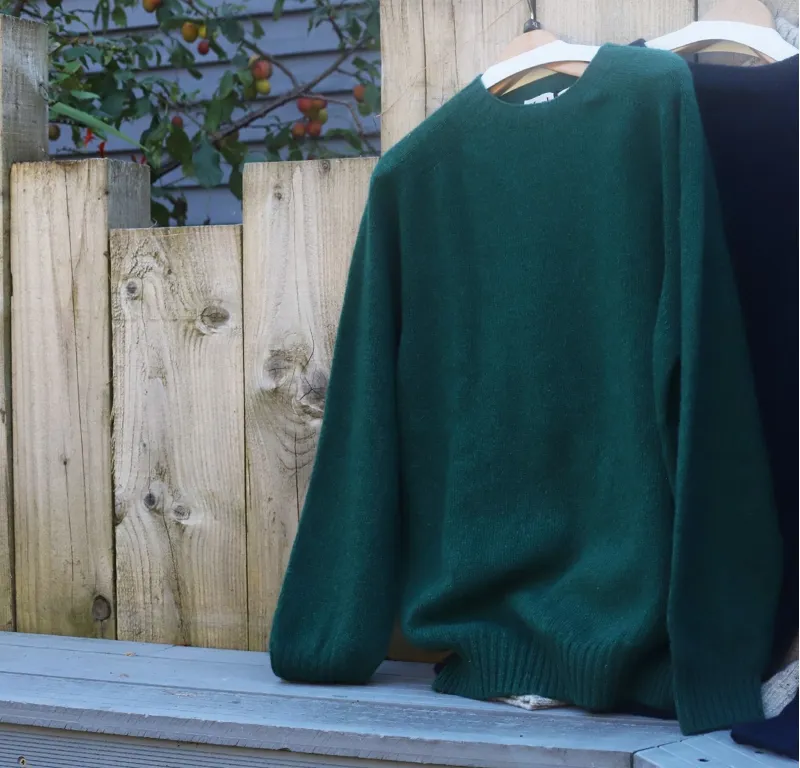 Harley of Scotland Crew Neck Sweater Forest Sheen-1