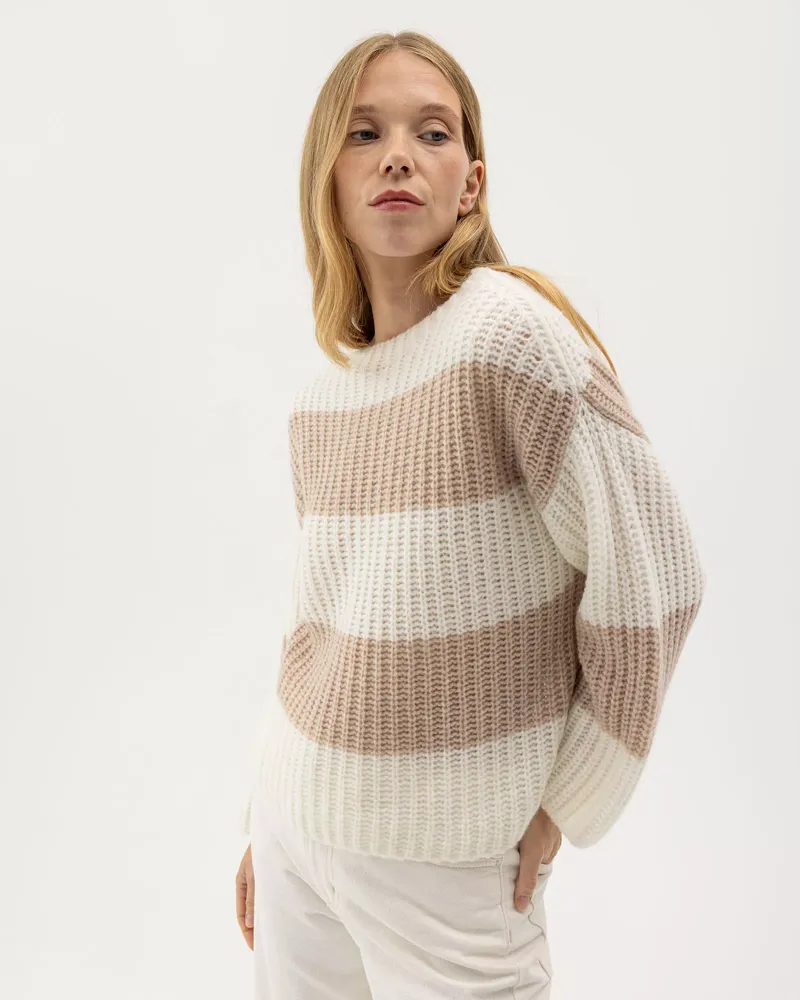 Holebrook Cajsa Sweater - Off White/ Warm Sand-1