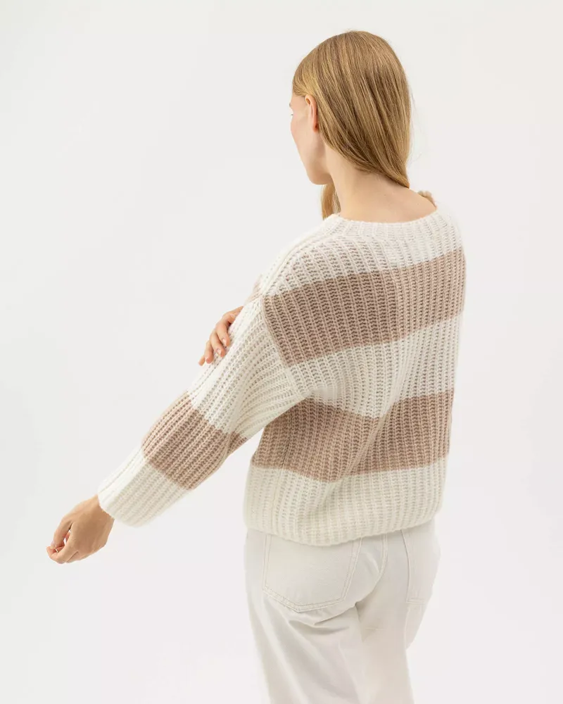 Holebrook Cajsa Sweater - Off White/ Warm Sand-2