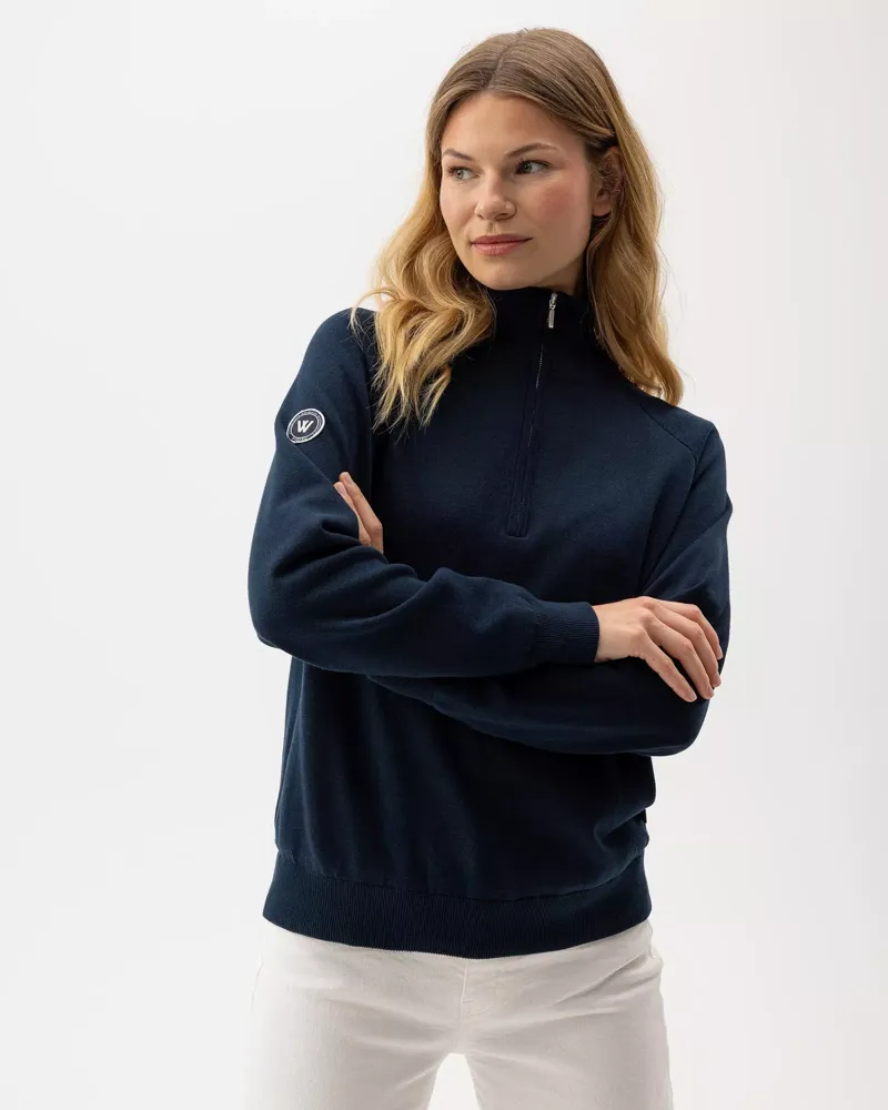 Holebrook Women's Laura T-Neck Windproof Navy-2
