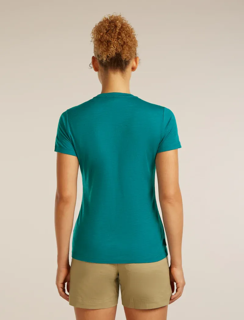 IceBreaker Women's 150 Tech Lite  SS T-shirt - Hike  Path  Tidal Teal-1