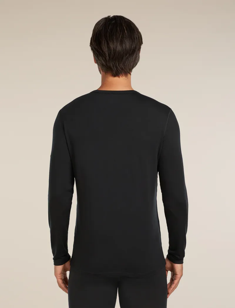 Ice Breaker M's Core Heavy LS Top Crewe Neck Black-1