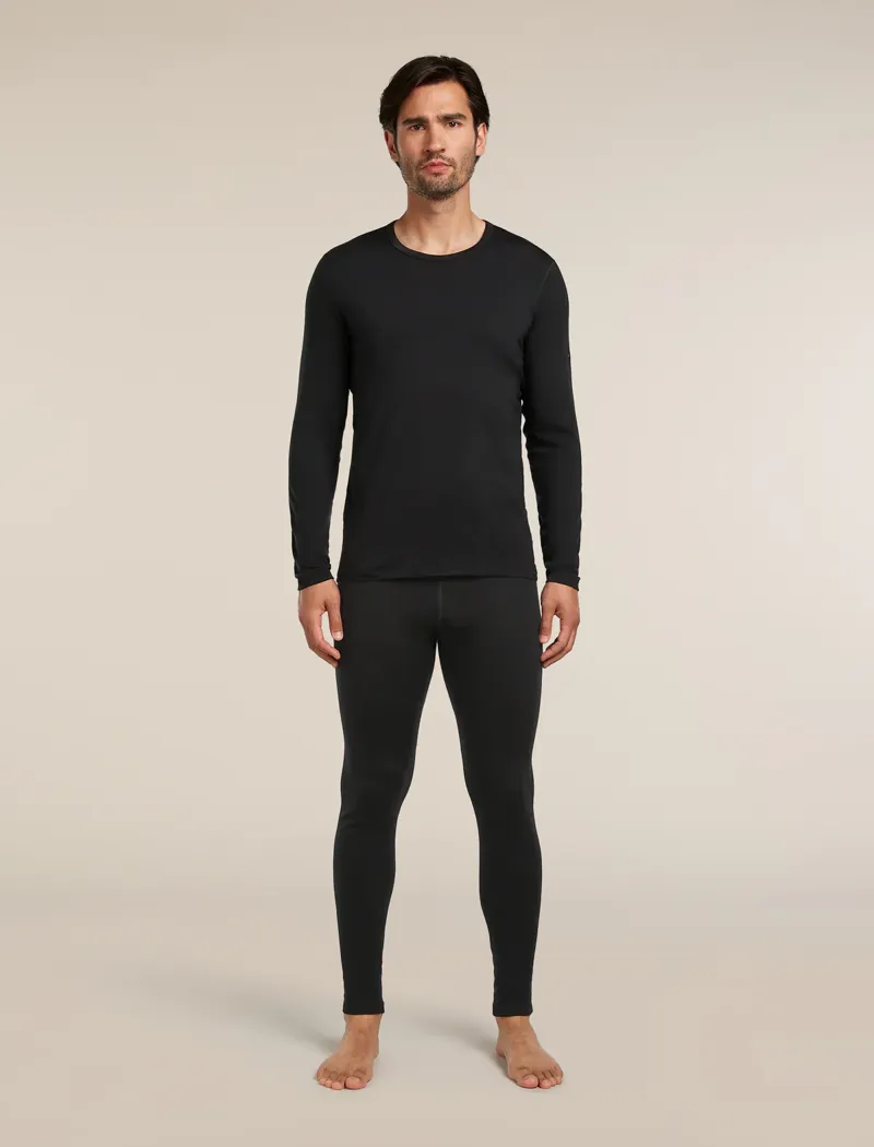 Ice Breaker M's Core Heavy LS Top Crewe Neck Black-2