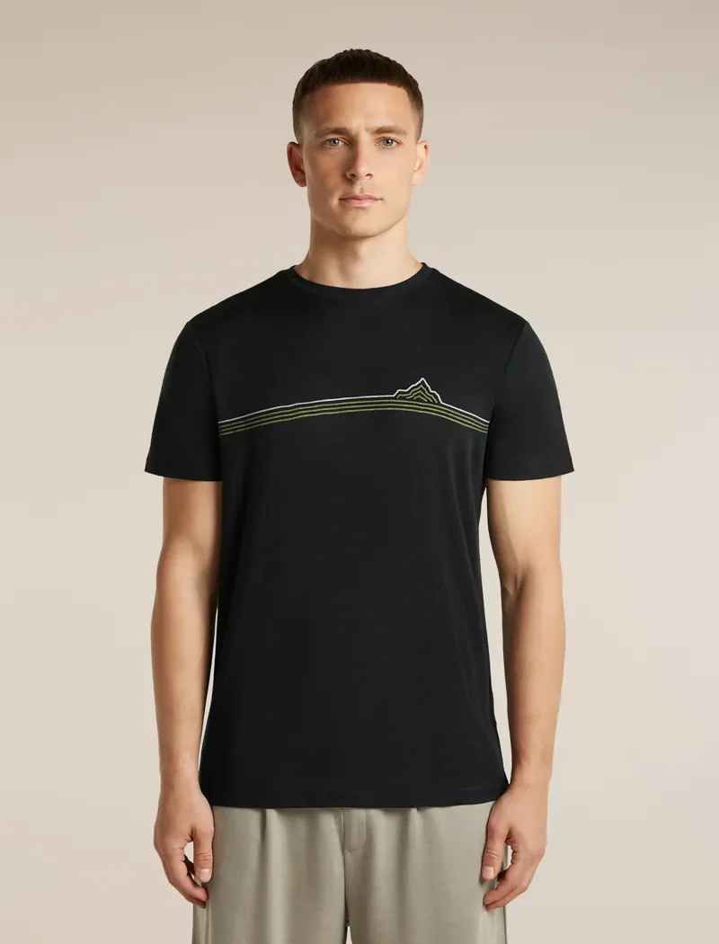 Icebreaker Men's 150 Tech Lite Short Sleeve Tee Range Stripes Black