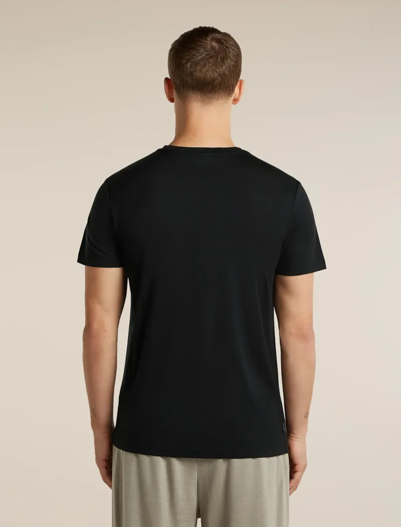 Icebreaker Men's 150 Tech Lite Short Sleeve Tee Range Stripes Black-1