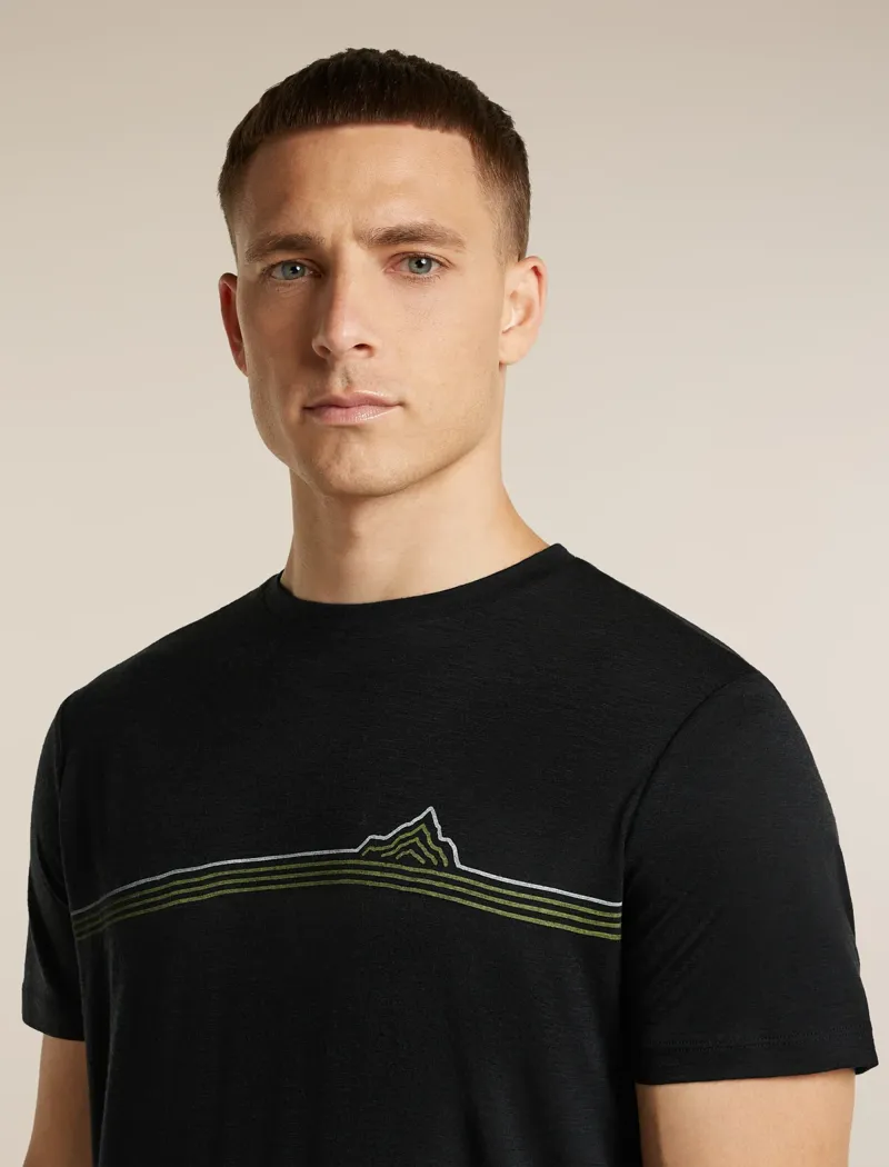 Icebreaker Men's 150 Tech Lite Short Sleeve Tee Range Stripes Black-5