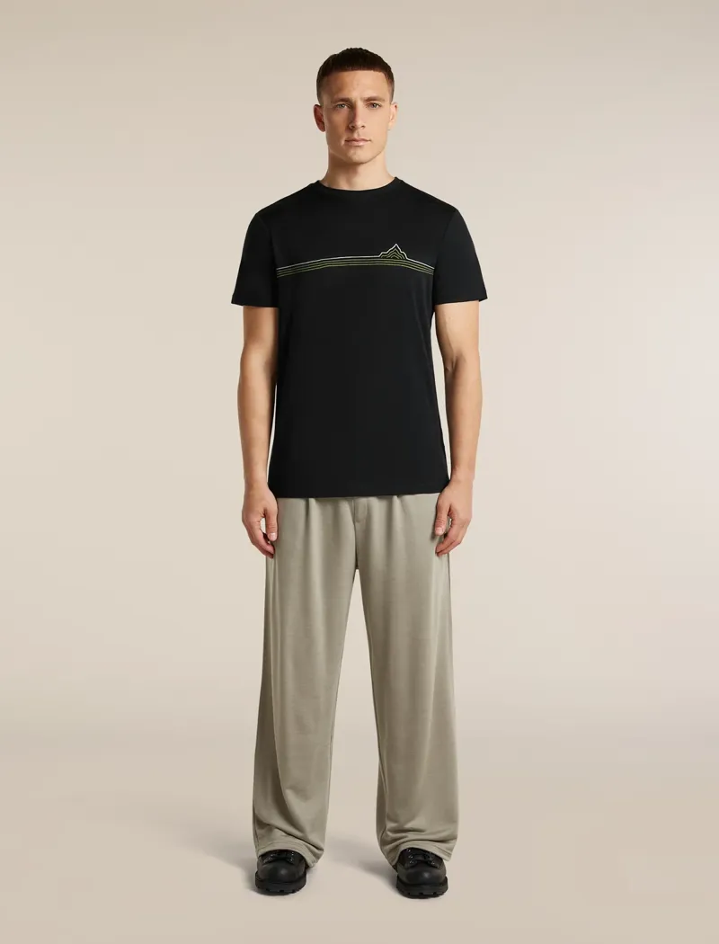 Icebreaker Men's 150 Tech Lite Short Sleeve Tee Range Stripes Black-2