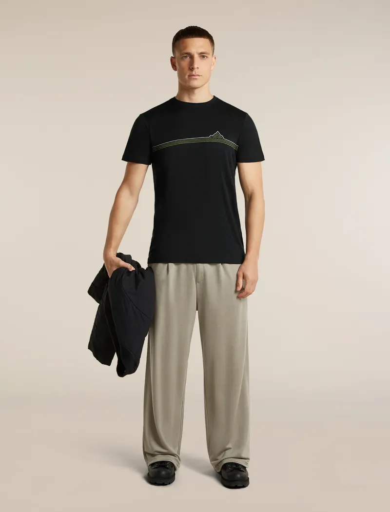 Icebreaker Men's 150 Tech Lite Short Sleeve Tee Range Stripes Black-3